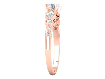 Solitaire ring model 3D print model 16