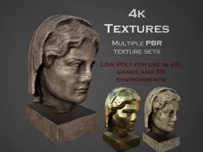 Head of Goddess of harvest Low-poly 3D model