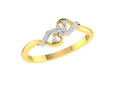 Solitaire Women Engagement Bypass Rings 3D print model