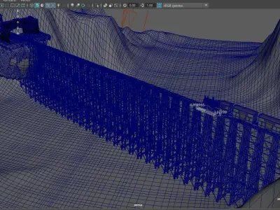 train in snow with star 3D model