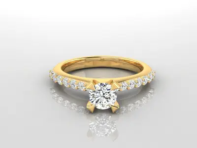 Ring M25   The luxury female ring with gem wedding 3D print model