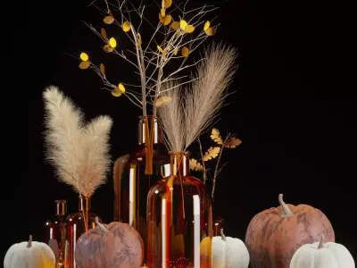 decorative set07-pumpkin decorative set 3D model