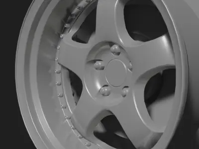 Meister S1 - 3 Piece Wheels - Game Ready Low-poly 3D model