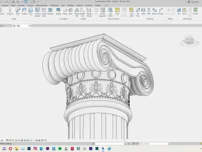 Classic Column Revit Family 3D model
