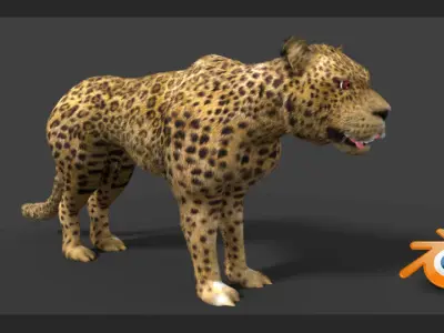 leopard cheetah 3D model