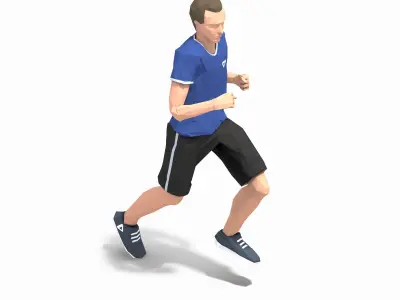 Run Exercise Man Animation Low-poly 3D model
