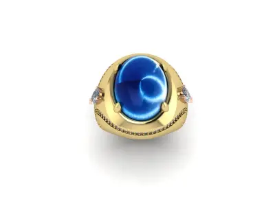 Sapphire ring 3D print model