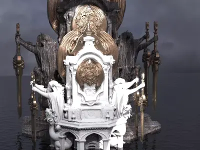 Steampunk Medieval Tower Halloween Tall  Kitbash 3D model