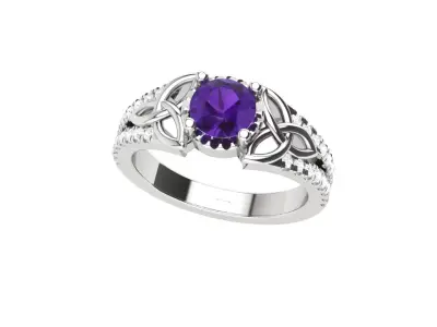 RDcenter amethyst ring in sterling silver 3D print model