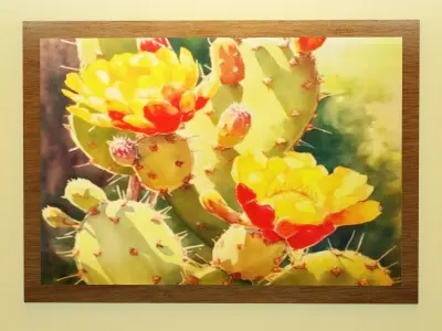 Cactus flowers painting 3D model