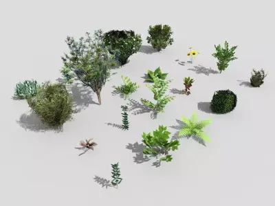 low poly foliage pack Low-poly 3D model