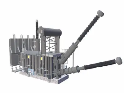 Converter Transformer Delta Low-poly 3D model