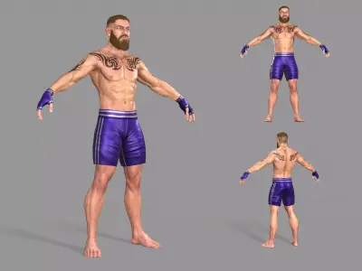 UFC Boxer Low-poly 3D model