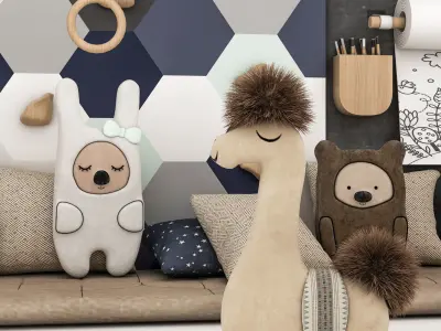 toys and furniture set  Low-poly 3D model