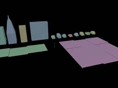 City Assets low poly for games Low-poly 3D model