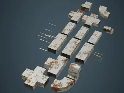 HVAC Duct 1B Low-poly 3D model