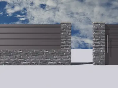 Modern fence 3D model Free 3D model