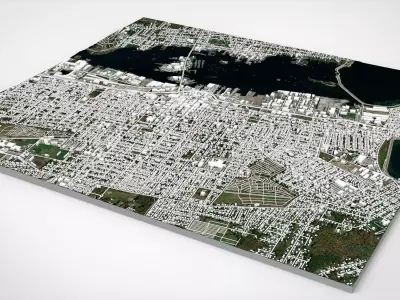 Cityscape New Bedford USA 3D model