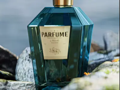 Elegant Perfume Bottle 3D Model 3D model