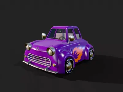 Cartoon Car Low-poly 3D model 27
