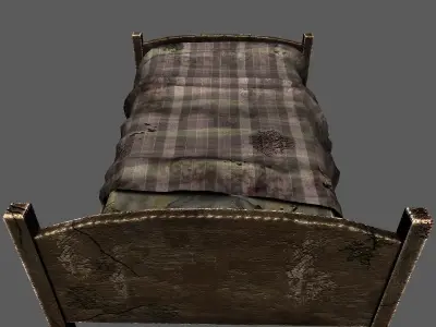 Old bed Free low-poly 3D model
