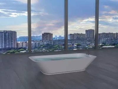 MODERN BATHTUBE  LOW-POLY Free 3D model