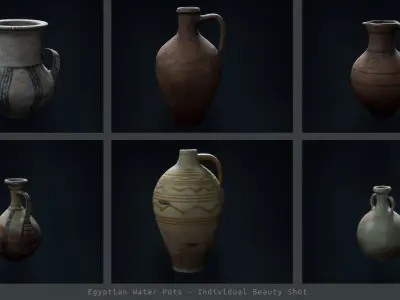 Egyptian Pot F Low-poly 3D model