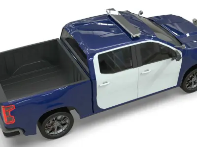 Silverado 2020 police pickup lowpoly concept Low-poly 3D model