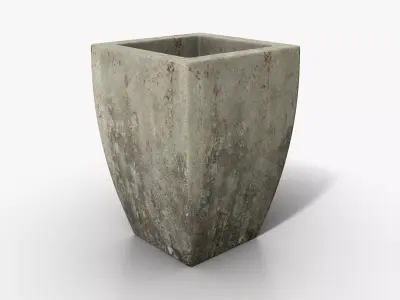 Vase Concrete Quad S Low-poly 3D model