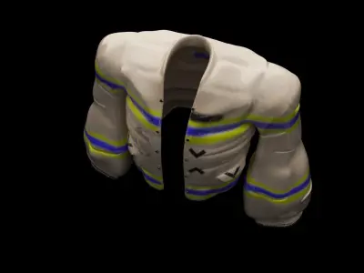 Game ready low poly jacket with stripes Low-poly 3D model