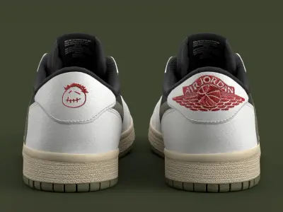 Travis Scott x Air Jordan Olive Low-poly 3D model