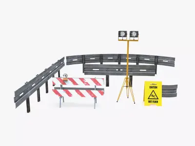 City Street Props Low-poly 3D model