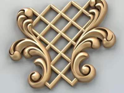 Carved decor central 038 3D model