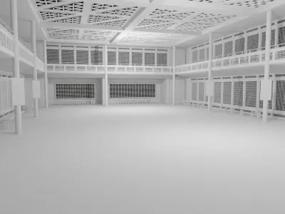 Japanese Dojo Low-poly 3D model