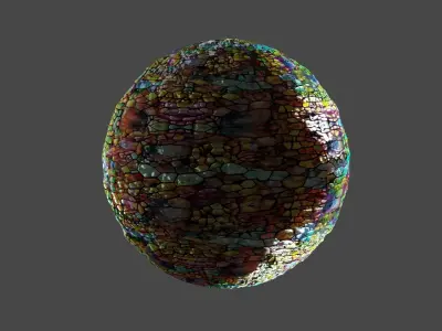 Magic seamless crystal reptile skin Low-poly 3D model