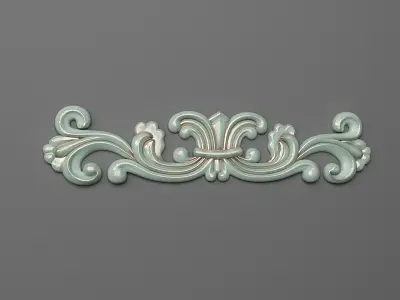 Cartouche decorative scroll 3D print model