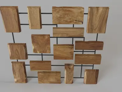 Marcel Teak Wall Art 3D model