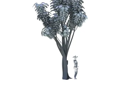 Cartoon tree S2Bv2 Low-poly 3D model