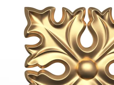 Rosette Carved Decoration CNC 017 Low-poly 3D model