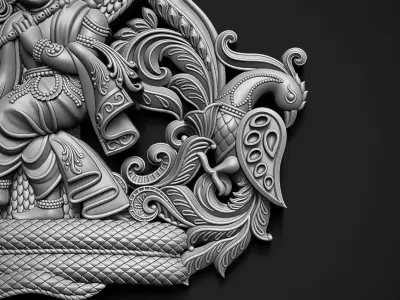 Krishna Dancing Art Relief 3D print model