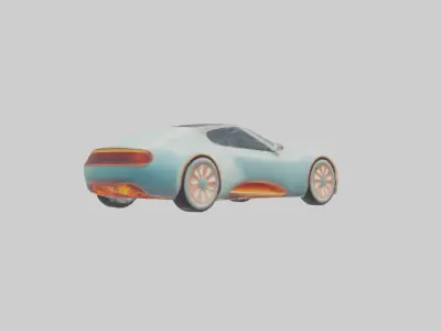 Retro Futuristic Electric Car model 2 Low-poly 3D model