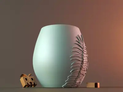 leaf vase 3D print model