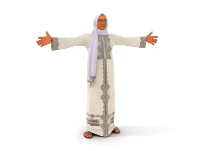 Elegant White Kaftan model pack Low-poly 3D model