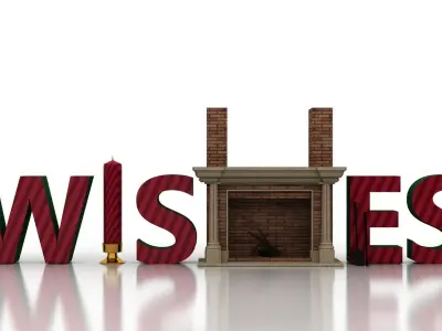 Christmas Decorative Element-Wishes 3D model