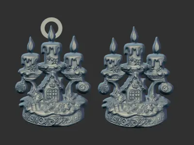 christmas tree candle decor  3D print model