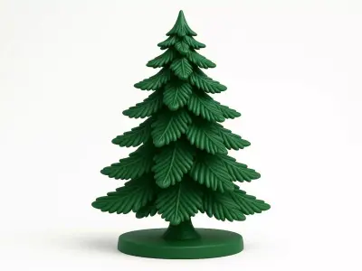 Green Christmas Tree 3D Model Festive Podium Scene 3D print model