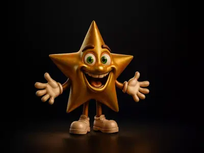Christmas Star Character Festive Holiday Figurine Cartoon Star 3D print model