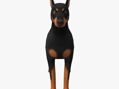 Doberman Low-poly 3D model