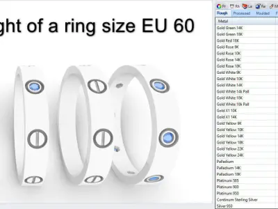 Screw Ring Set 4 Variations Size 60 3D print model