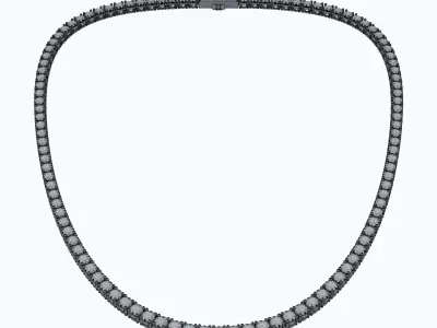 3mm Diamonds Tennis chain 3D print model